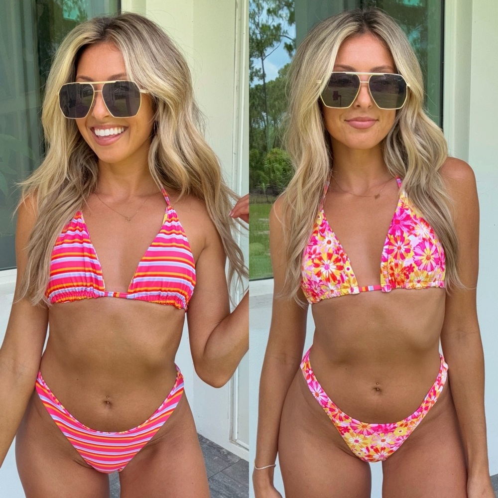 REVERSIBLE Stripe & Floral Set